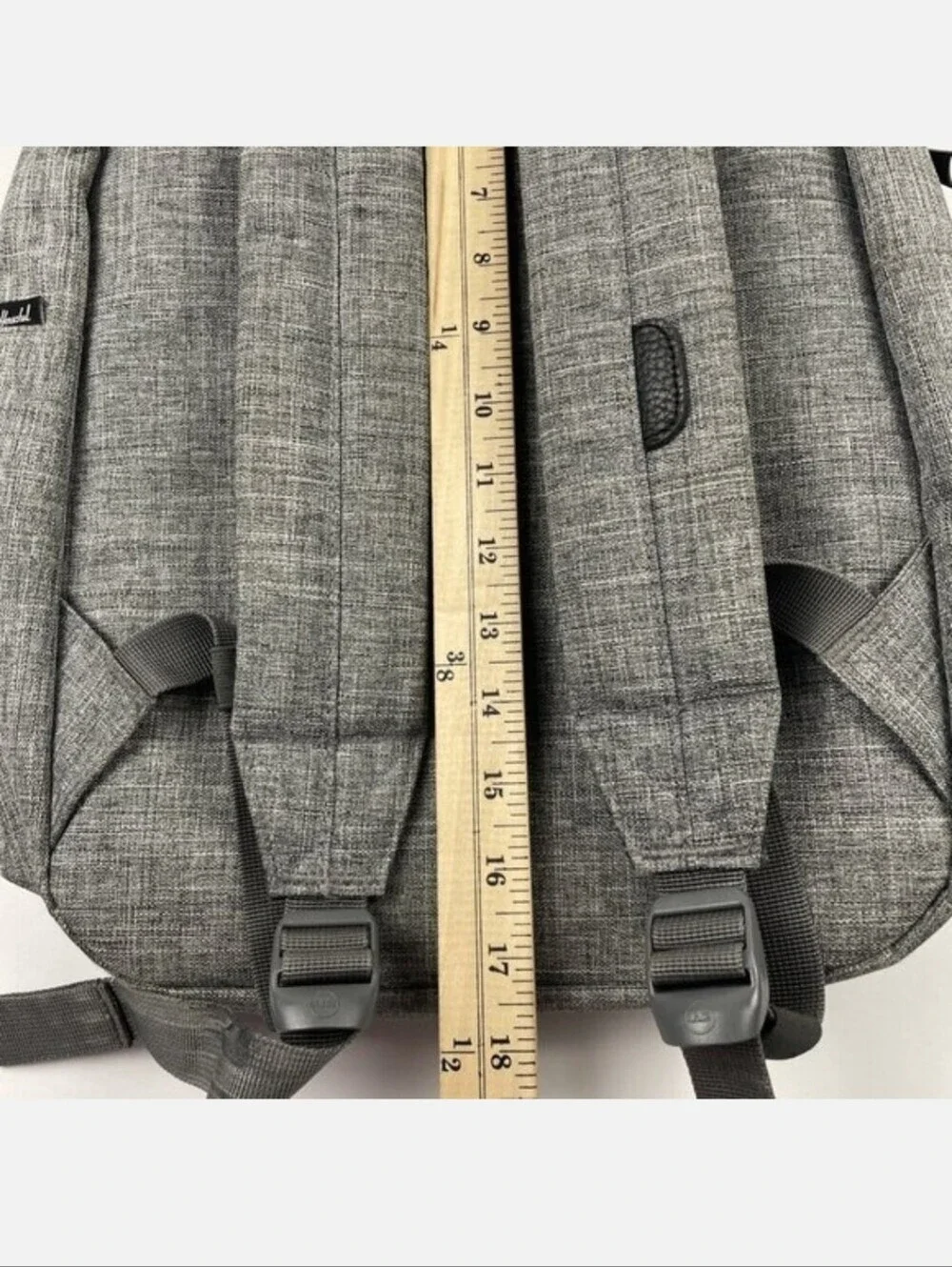 The Herschel Mini Backpack In Grey Color Striped Interior Blk Dots